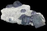 Multicolored Fluorite Crystals on Quartz - China #149749-1